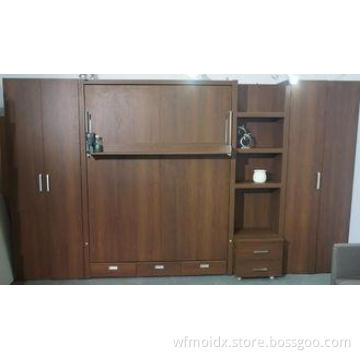 dark furniture Wall Bed , Double Space Saving Wall Bed With